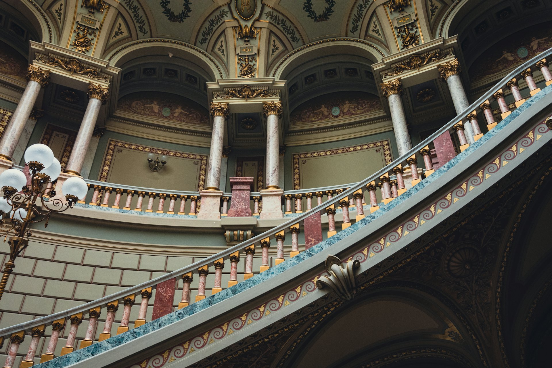 Grand marble staircase and columns showcasing fine stonework